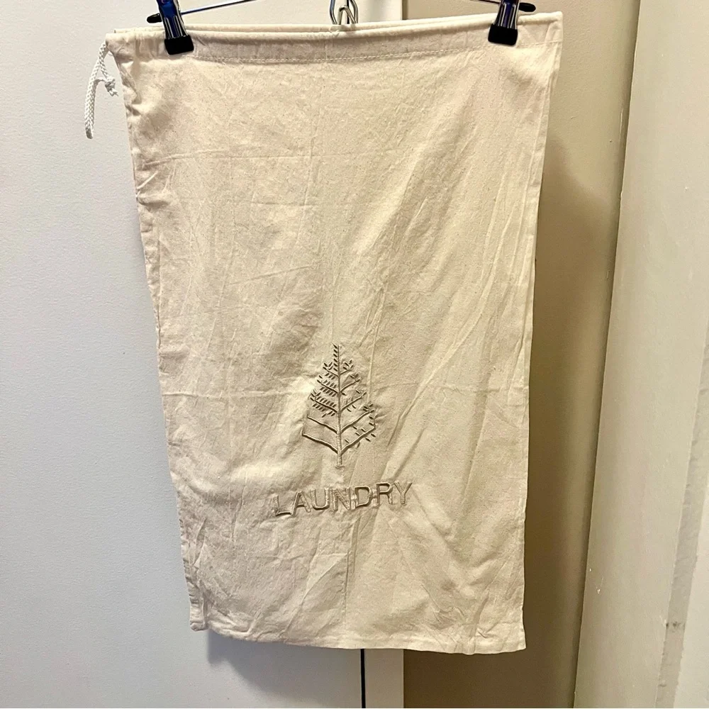 FOUR SEASONS Hotel Cream Natural Canvas Laundry Bag 26.25x16 inches